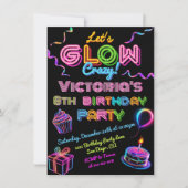 ネオングロー熱狂するバースデーパーティー 招待状 (正面)