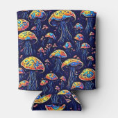 ネオングロー生物発光キノコ – レトロ漫画 缶クーラー (裏面)