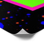 ネオングロー絵を描(ばちゃばちゃ)跳ねるスウィート16ゲストボード ポスター (角)