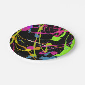 ネオングロー絵を描（ばちゃばちゃ）跳ねる誕生日パーティー ペーパープレート (アングル)