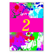 ネオングロー絵を描、(ばちゃばちゃ)跳ねる、カスタム テーブルナンバー (裏面)