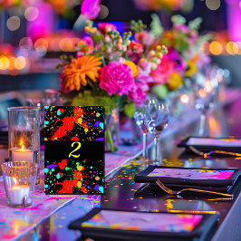 ネオングロー絵を描（ばちゃばちゃ）跳ねる テーブルナンバー