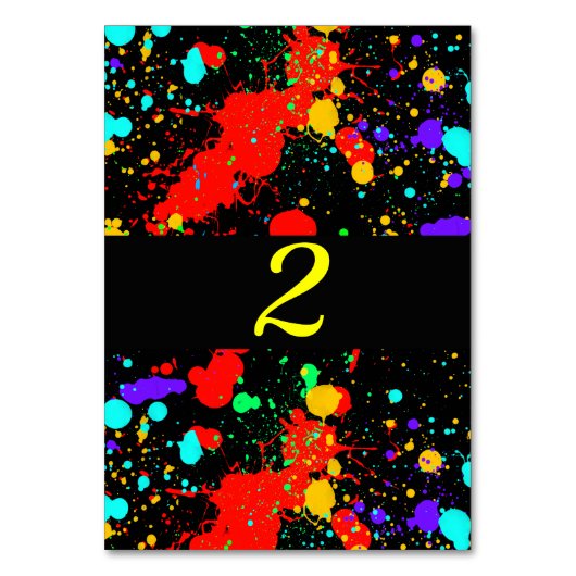 ネオングロー絵を描(ばちゃばちゃ)跳ねる テーブルナンバー (正面)