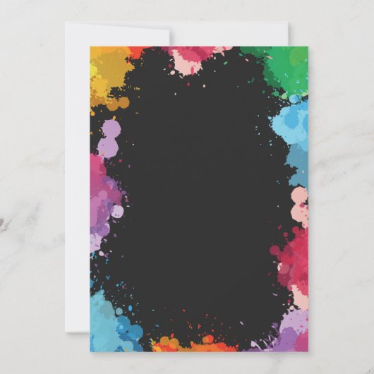 ネオングロー絵画誕生日招待状 招待状 (裏面)