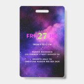 ネオングロー誕生日パーティーVIPアクセス招待 バッジ (裏面)