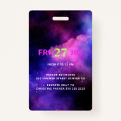 ネオングロー誕生日パーティーVIPアクセス招待 バッジ (裏面)