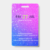 ネオングローVIPアクセススウィート16誕生日の招待 バッジ (裏面)