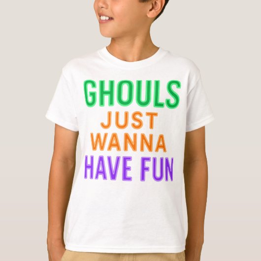 ネオングールズジャストハローウィーンシャツをおもしろい Tシャツ (正面)