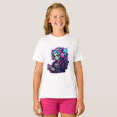 ネオンゲーマーの少女 Tシャツ (正面フル)