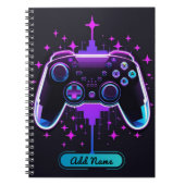 ネオンゲーマーコントローラノートブック(編集可能な名前) ノートブック (正面)