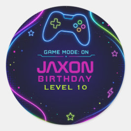 ネオンゲームバースデーおめでとう ラウンドシール