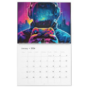 ネオンゲーム新年 カレンダー (1月 2026)