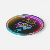 ネオンゲーム誕生日パーティー ペーパープレート (アングル)