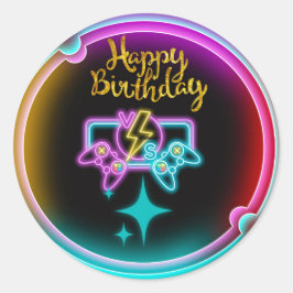 ネオンゲーム誕生日パーティー ラウンドシール