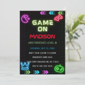 ネオンゲーム誕生日招待状 招待状 (スタンド正面)