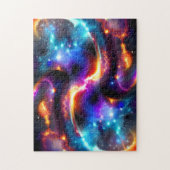 ネオンコスモスの渦巻き旋回カラフル宇宙ワイドショット ジグソーパズル (縦)