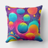 ネオンコスモス抽象デザイン クッション (裏面)