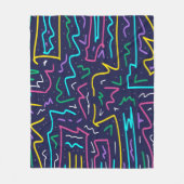 ネオンコントラスト宇宙アート フリースブランケット (正面)