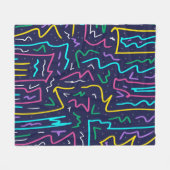 ネオンコントラスト宇宙アート フリースブランケット (正面(横))