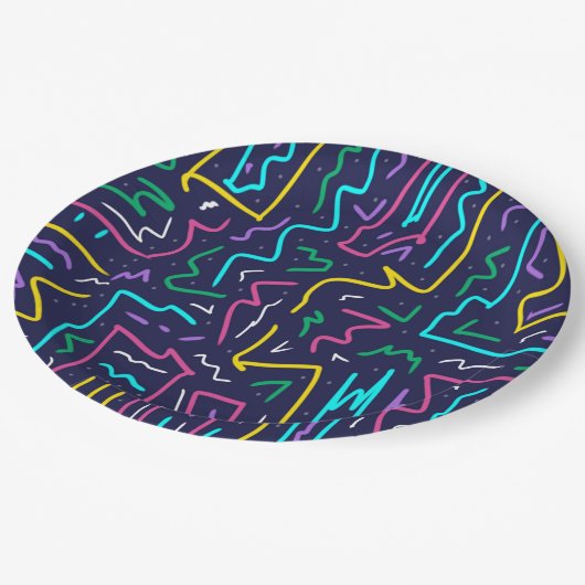 ネオンコントラスト宇宙アート ペーパープレート (アングル)