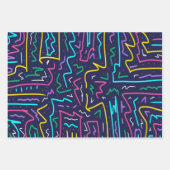 ネオンコントラスト宇宙アート ラッピングペーパーシート (正面2)