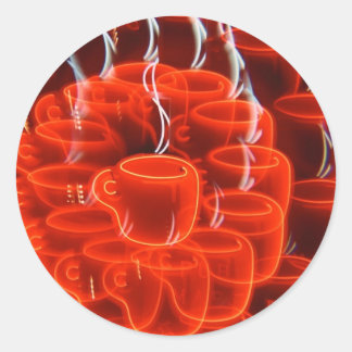 ネオンコーヒーカップ狂気 ラウンドシール