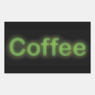 ネオンコーヒー 長方形シール