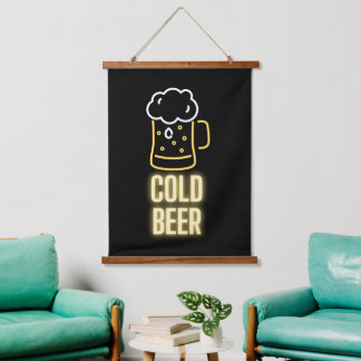 ネオンコールドビールマグ 吊り下げ型タペストリー