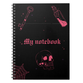 ネオンゴシックノートブック – Pink & Black Journal ノートブック