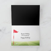 ネオンゴルファーがボールを誕生日 カード (内部)