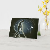 ネオンゴルファーがボールを誕生日 カード (黄色い花)