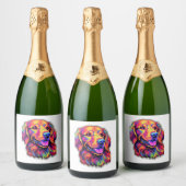 ネオンゴールデンレトリバー スパークリングワインラベル (ボトル)