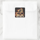 ネオンサイクリストの健康ポスター スクエアシール (バッグ)