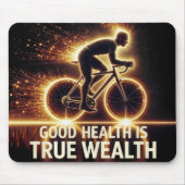 ネオンサイクリストの健康ポスター マウスパッド (正面)