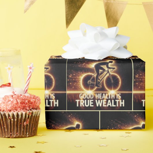 ネオンサイクリストの健康ポスター ラッピングペーパー (誕生日パーティー)