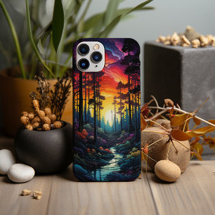 ネオンサイケデリックアート松林 iPhone 13 PRO MAXケース