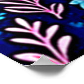 ネオンサイケデリックキノコの森の夢 ポスター (角)