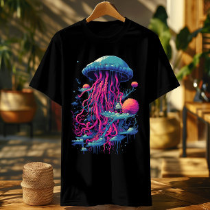 ネオンサイケデリッククラゲ:鮮やか水中競技ラプソ Tシャツ