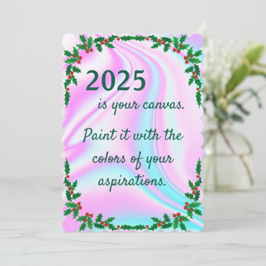 ネオンサイケデリックライツクリスマスホリデーカード シーズンカード (スタンド正面)