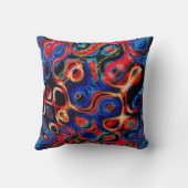 ネオンサイケデリックリップル抽象芸術装飾用クッション クッション (裏面)