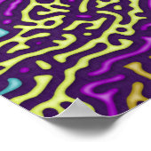 ネオンサイケデリックレトロパターンデザイン ポスター (角)