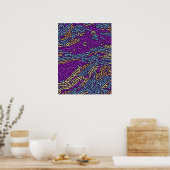 ネオンサイケデリックレトロパターンデザイン ポスター (キッチン)