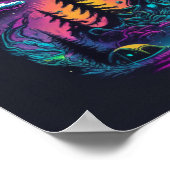 ネオンサイケデリックUFOとエイリアン誘拐芸術 ポスター (角)