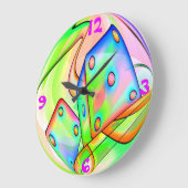 ネオンサイコロブラックライトレイブ ラージ壁時計 (傾斜)