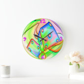 ネオンサイコロブラックライトレイブ ラージ壁時計 (ホーム)