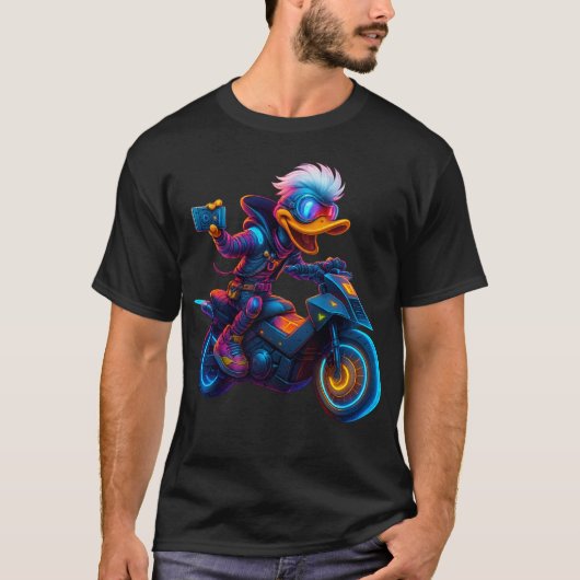 ネオンサイバーアヒルライダーTシャツ Tシャツ (正面)