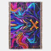 ネオンサイバーガーディアンアート スローブランケット (正面縦)