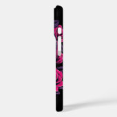 ネオンサイバーデススカルとバラブラック Case-Mate iPhoneケース (裏面 / 左)