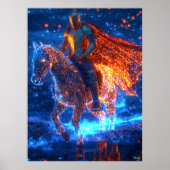 ネオンサイバーナイト白熱［赤熱］光を放つオン馬 – 未来的 ポスター (正面)