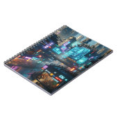 ネオンサイバーパンクシティ – 未来的な都市デザイン ノートブック (左側)